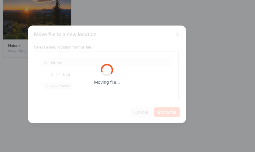 Dialog loading overlay covering the entire dialog